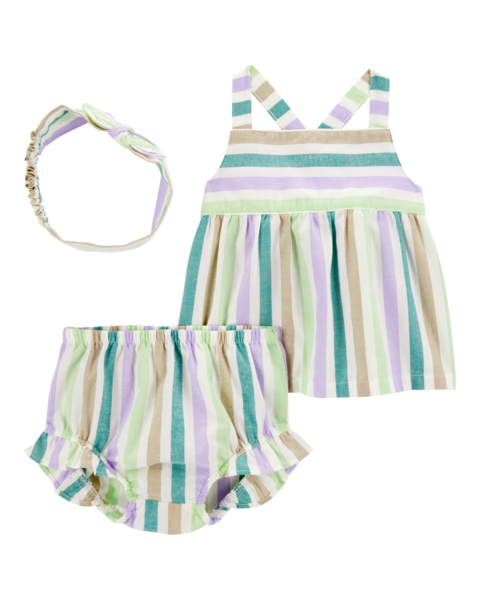 Carters Conjunto De Short Multi Stripe para Bebé Niña