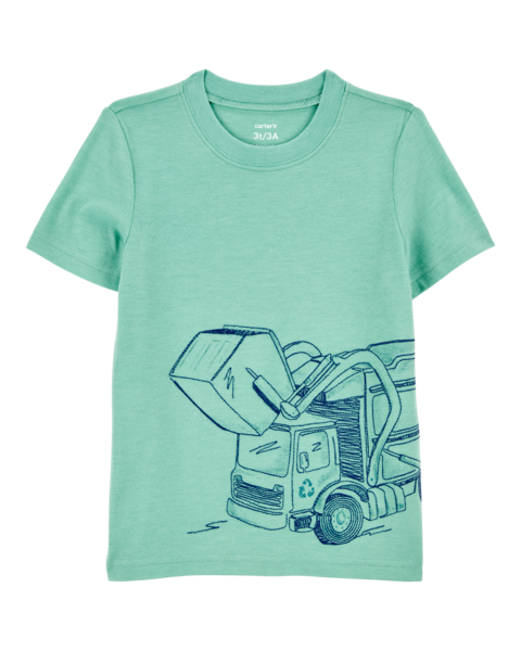 Carters Tshirt Green Dump Truck para Bebé Niño