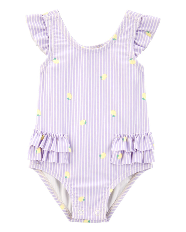 CARTERS BEBE NIÑA VESTIDO DE BAÑO PURPLE LEMON STRIPE 1PK