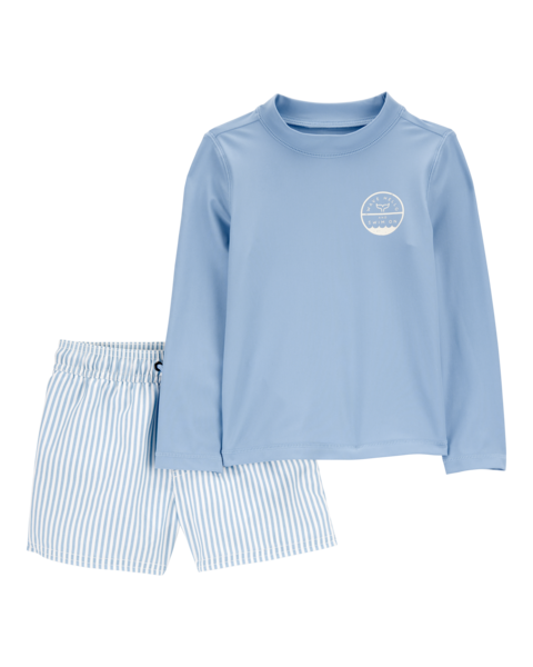 Carters Vestido de Baño Blue Stripe Set 2pk para Bebé Niño