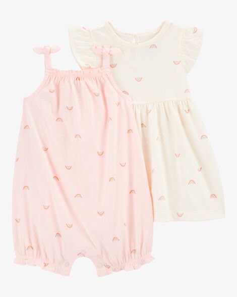 CARTERS BEBE NIÑA OVEROL RAINBOW PRINT PINK