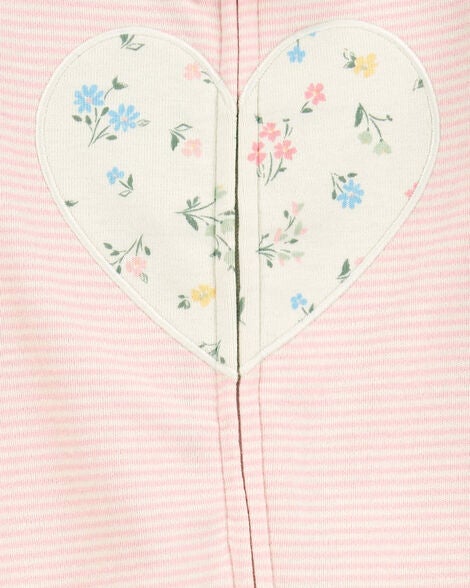 CARTERS BEBE NIÑA PIJAMA PINK STRIPE W/HEART