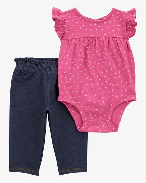 CARTERS BEBE NIÑA CONJ. DE PANTALON PINK