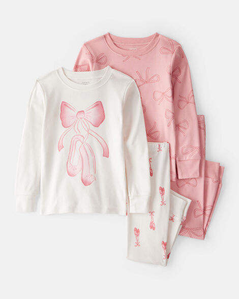CARTERS NIÑA PIJAMA COTTON PINK BALLET PRT 4PCS