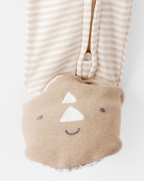 CARTERS BEBE NIÑO PIJAMA COTTON FTD NEUTRAL STRIPED RHINO