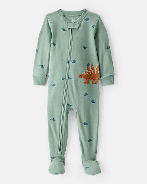 CARTERS BEBE NIÑO PIJAMA COTTON FTD GREEN DINOSAUR APP