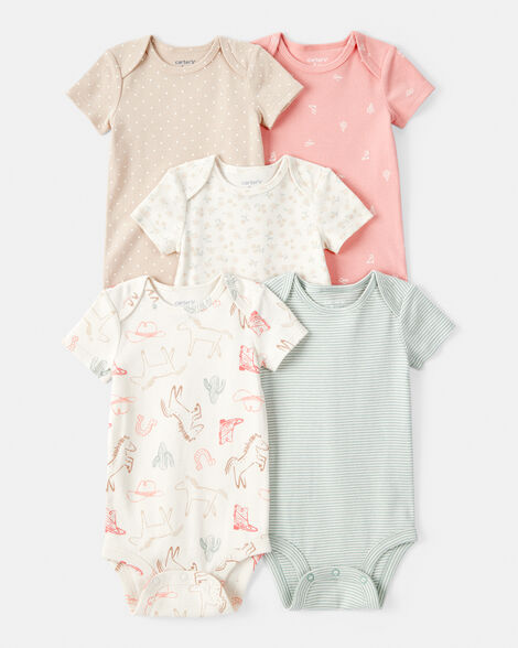 CARTERS BEBE NIÑA BODY MULTICOLOR HORSE STRIPE FLORAL 5PCS