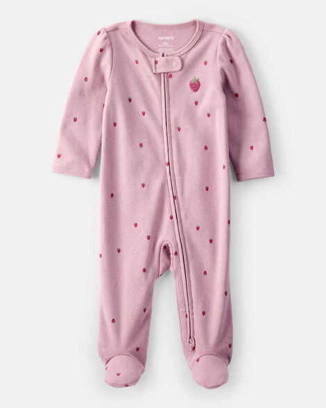 CARTERS BEBE NIÑA PIJAMA PINK STRAWBERRY PRINT