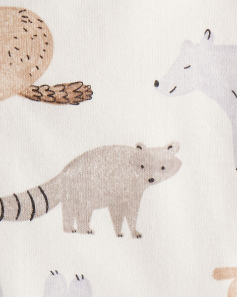 CARTERS BEBE NIÑA PIJAMA CREAM WOODLAND PRINT
