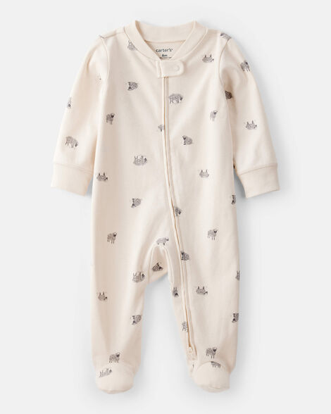 CARTERS BEBE NIÑA PIJAMA CREAM SHEEP PRINT MFL