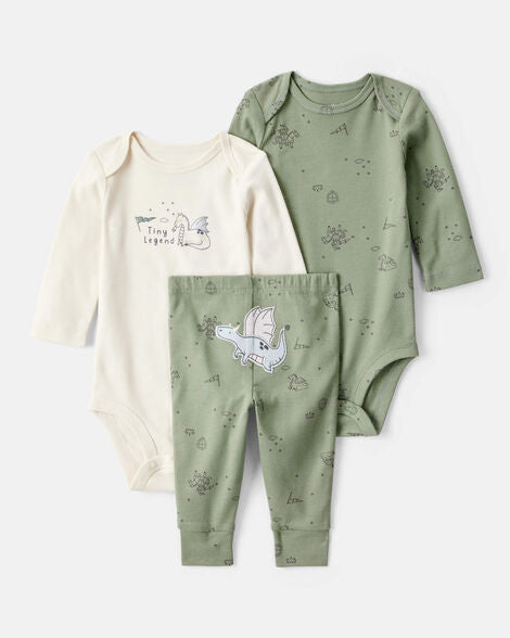 CARTERS BEBE NIÑO CONJ. DE PANTALON GREEN 3PC