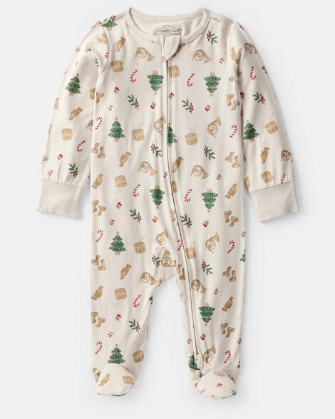 CARTERS BEBE NIÑO PIJAMA PURELY SOFT CHRISTMAS CREAM