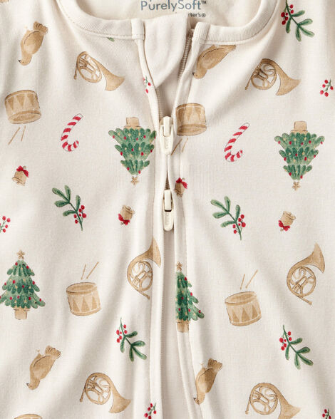 CARTERS BEBE NIÑO PIJAMA PURELY SOFT CHRISTMAS CREAM