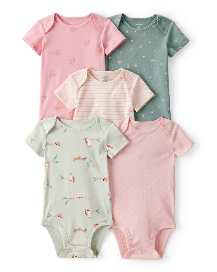 CARTERS BEBE NIÑA BODY OWL STRIPE FLORAL 5PCS