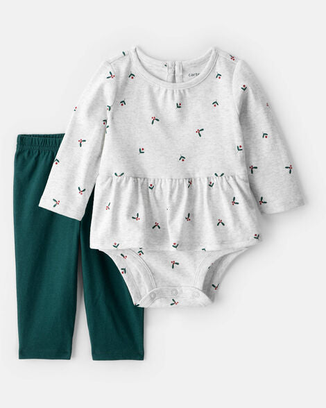CARTERS BEBE NIÑA CONJ. DE PANTALON GREEN