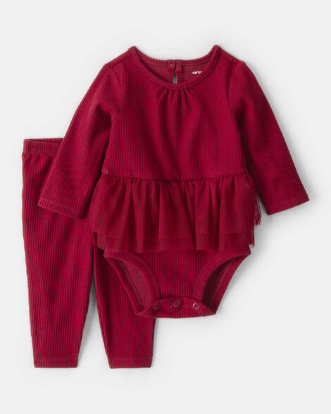 CARTERS BEBE NIÑA CONJ. DE PANTALON RED