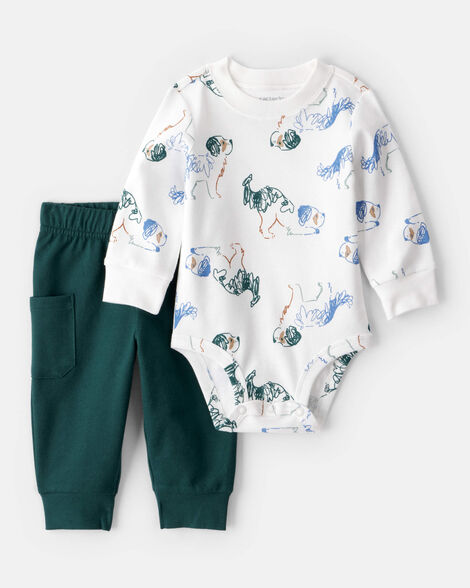 CARTERS BEBE NIÑO CONJ. DE PANTALON GREEN