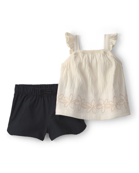 Carters Conjunto De Short Beige/black para Bebé Niña