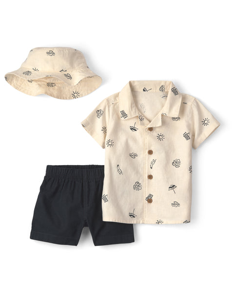 Carters Conjunto De Short Ivory para Bebé Niño