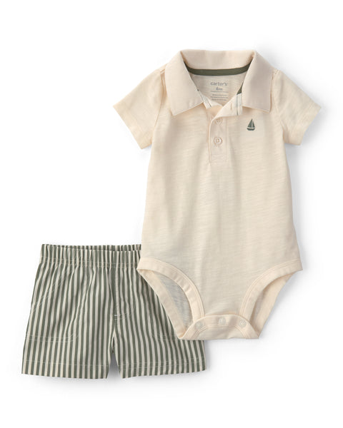 Carters Conjunto De Short Ivory para Bebé Niño