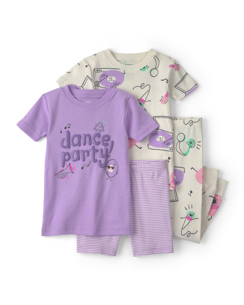 Carters Pijama Cotton Print 4pcs para Bebé Niña