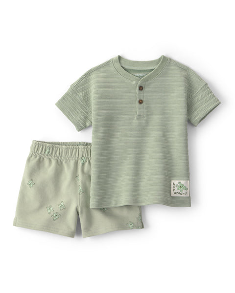 Carters Conjunto De Short Green para Bebé Niño