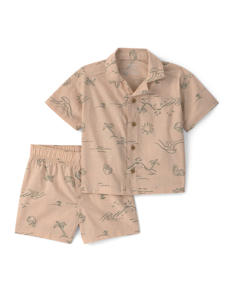 Carters Conjunto De Short Brown para Bebé Niño