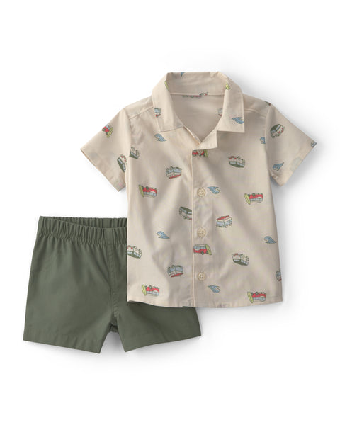 Carters Conjunto De Short Green para Bebé Niño
