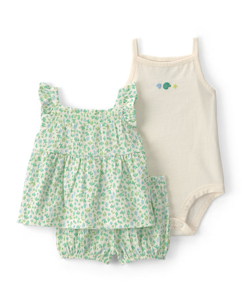 Carters Conjunto De Short Print 3pcs para Bebé Niña