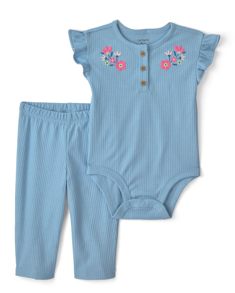 Carters Conjunto De Pantalon Blue para Bebé Niña