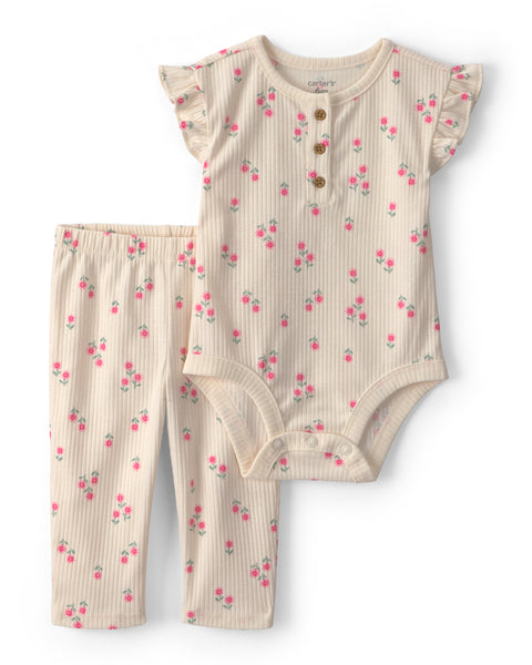 Carters Conjunto De Pantalon Ivory para Bebé Niña