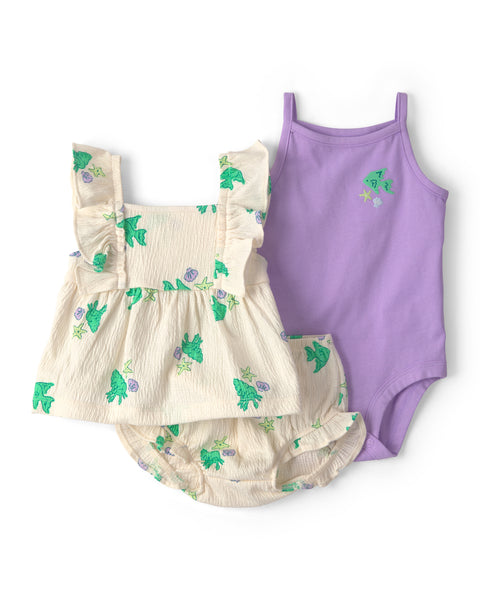 Carters Conjunto De Short Print 3pcs para Bebé Niña