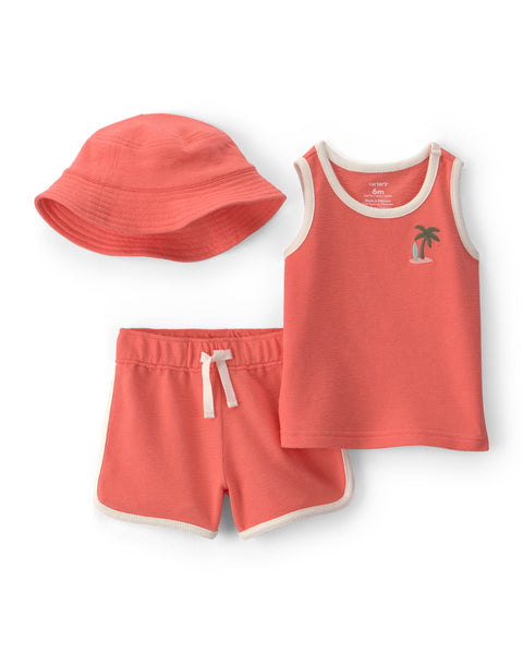 Carters Conjunto De Short Orange para Bebé Niño