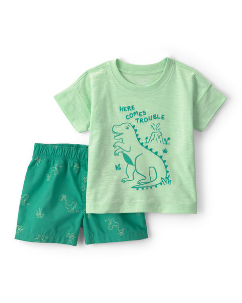 Carters Conjunto De Short Green para Bebé Niño