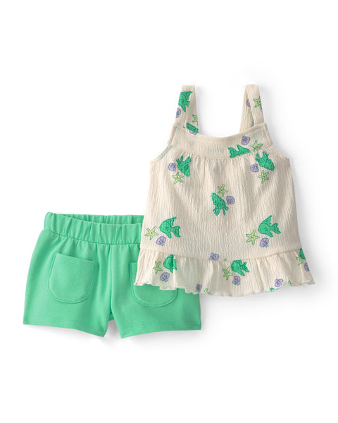 Carters Conjunto De Short Green para Bebé Niña