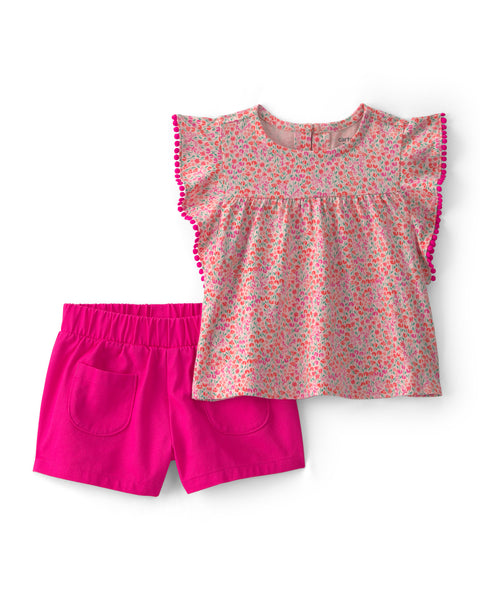 Carters Conjunto De Short Pink para Bebé Niña