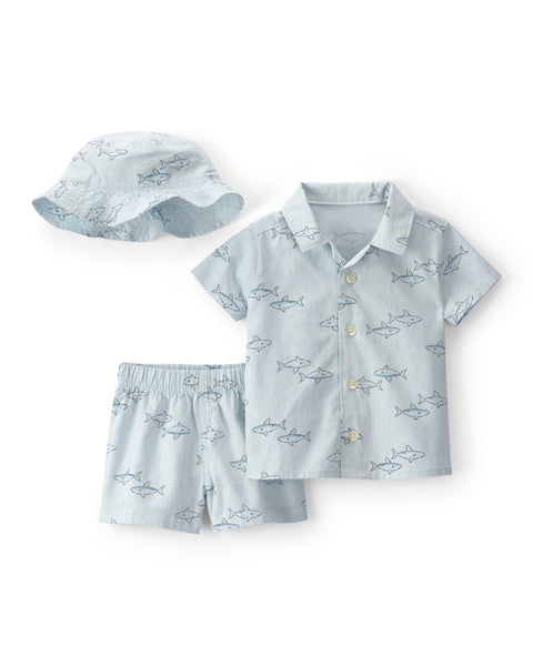 Carters Conjunto De Short Blue para Bebé Niño