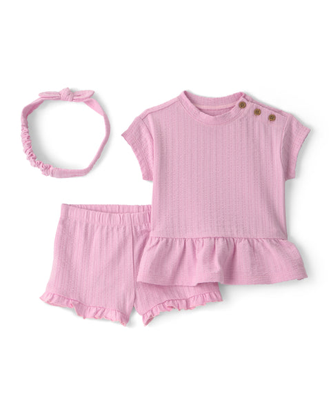 Carters Conjunto De Short Pink para Bebé Niña