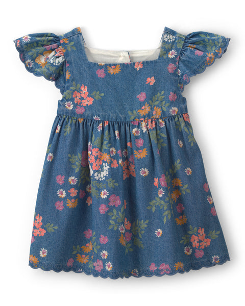 OSHKOSH BEBE NIÑA VESTIDO WOVEN DENIM FLORAL