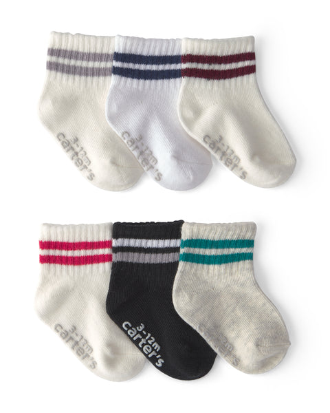 Carters Media Ankle Varsity Stripe 6pcs para Niño