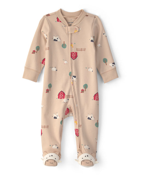 Carters Pijama Interlock Cow Foot Art para Bebé Niño