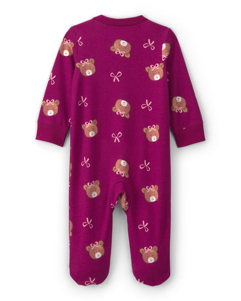 Carters Pijama Interlock Bear Bow Foot Art para Bebé Niño