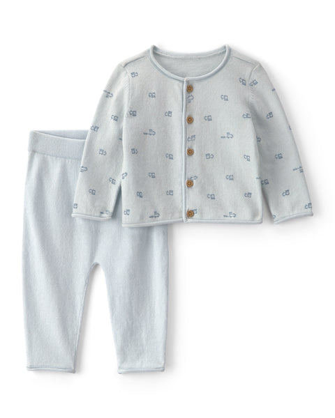 Carters Conjunto De Pantalon Train Print Blue 2pcs para Bebé Niño