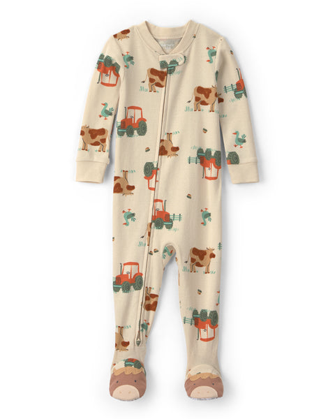 Carters Pijama Cotton Farm Print W Cow Feet para Bebé Niño