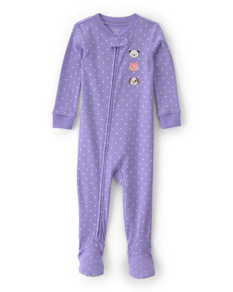 Carters Pijama Cotton Purple Animal Apps para Bebé Niño