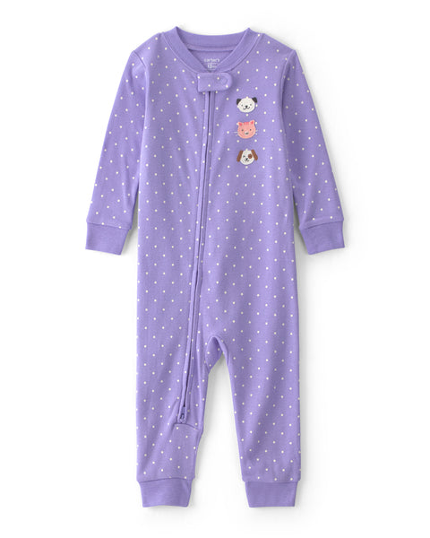 Carters Pijama Cotton Purple Animal Apps para Bebé Niño