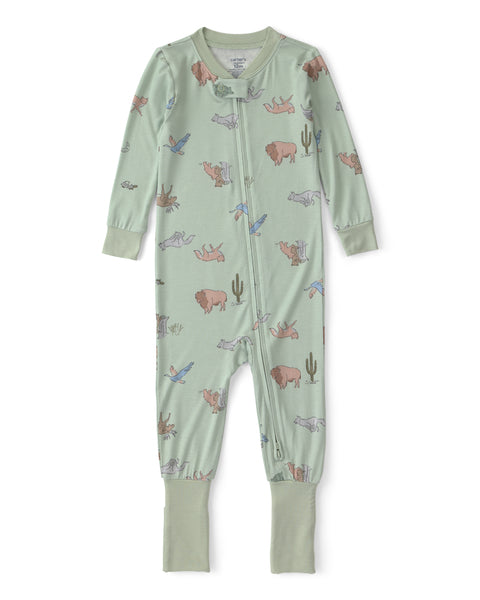 Carters Pijama Purely Soft Green Desert Print para Bebé Niño