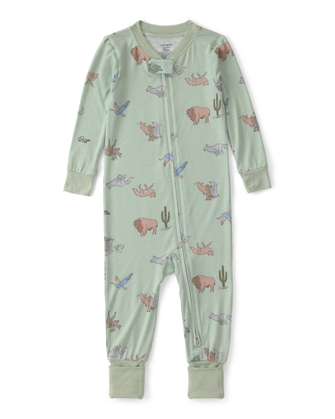 Carters Pijama Purely Soft Green Desert Print para Bebé Niño
