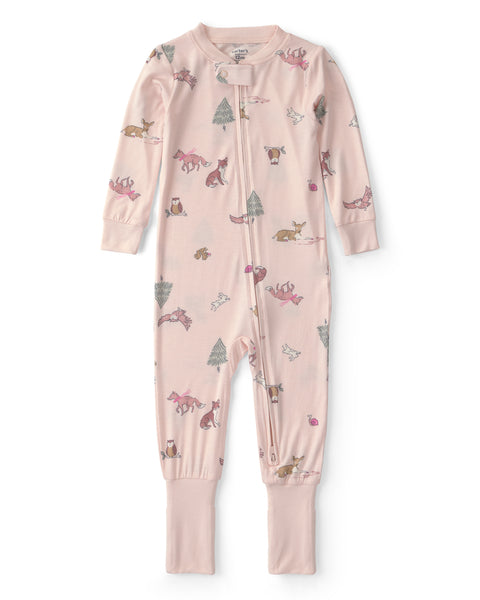 Carters Pijama Purely Soft Pink Woodland Print para Bebé Niña