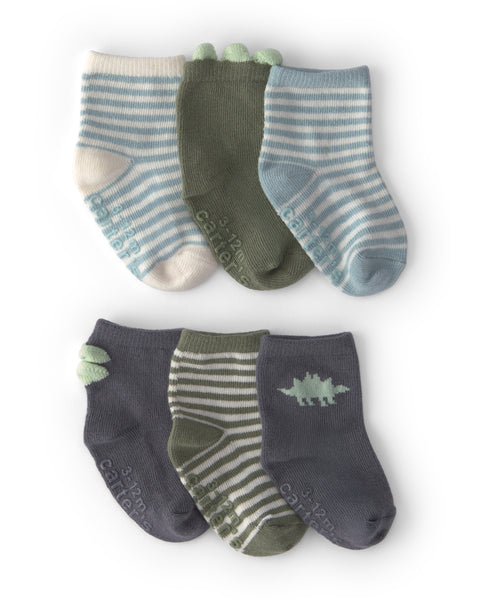 Carters Media Bootie Dino Stripe 6pcs para Niño